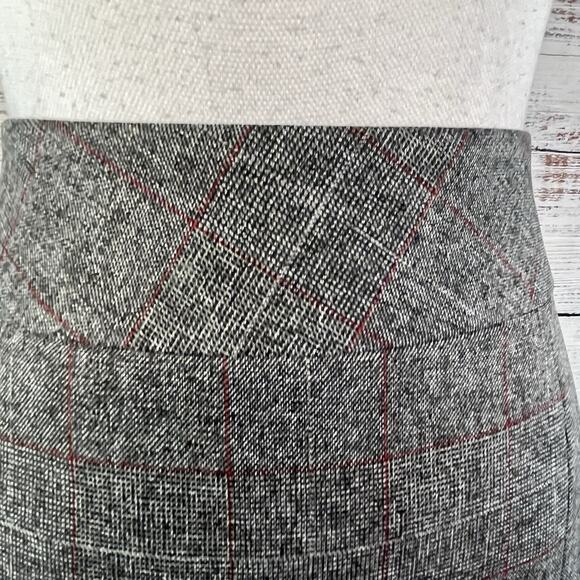 Evan Picone Skirt size 8 Black Red Plaid Straight Knee Kick Pleats Career Suit - Picture 4 of 9